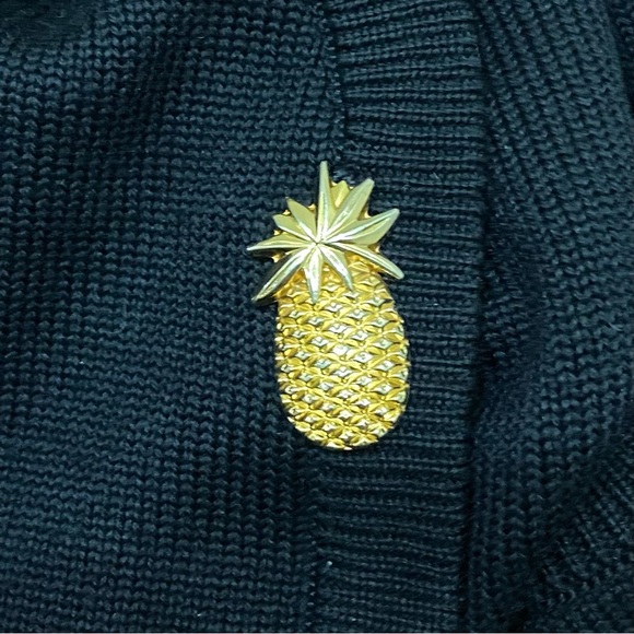 Vintage ESCADA Black Double Breasted Embroidered Back Cardigan Sweater Size 40 - Picture 12 of 16